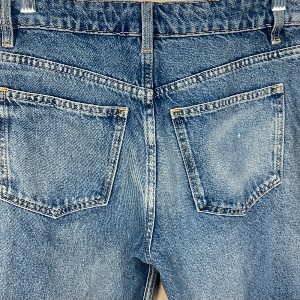 Zara The Grunge Pant Denim Distressed Jeans Raw Hem - Picture 5 of 7
